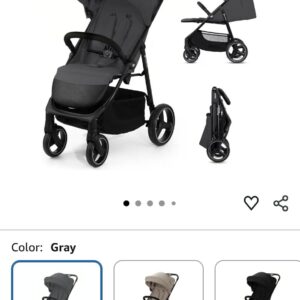 Kinderkraft TRIG 3, Silla de Paseo Ligera, Ajustable, hasta 22 kg, Gris