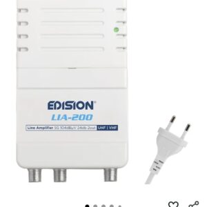 EDISION LIA-200 Amplificador Interior de Vivienda UHF/VHF, 12-24db Ajustable