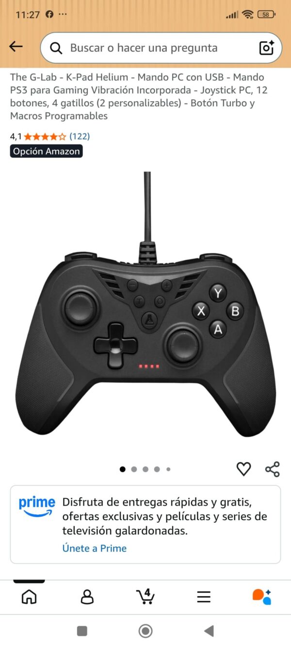 mando de pc con USB