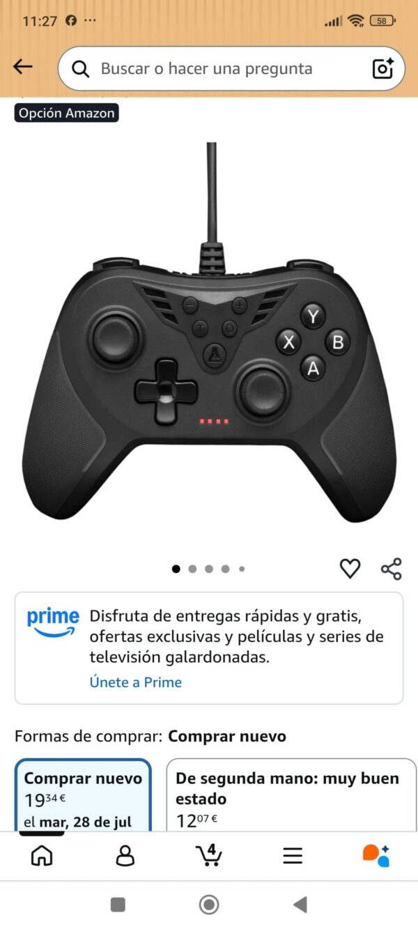 mando de pc con USB