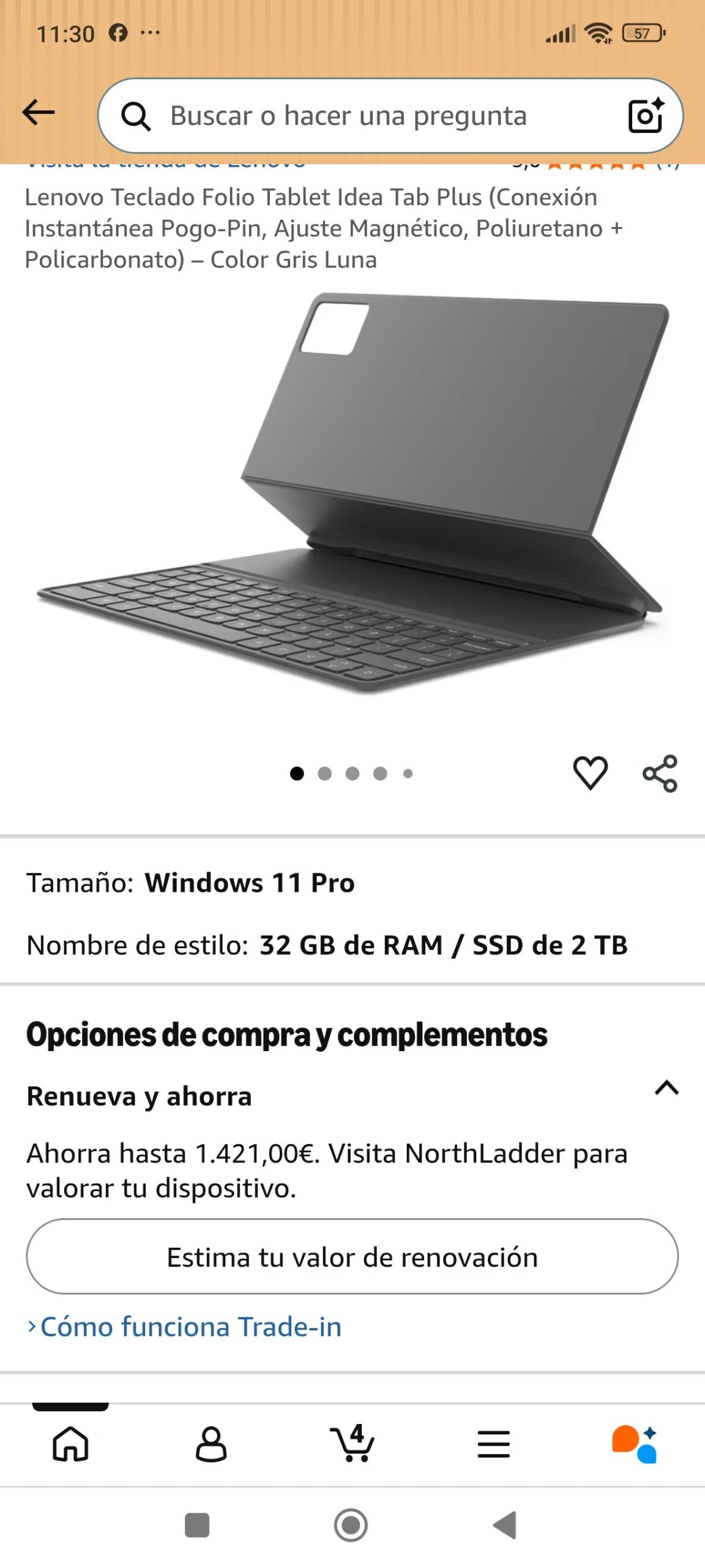 teclado folio tablet ideal tab plus: imagen 2