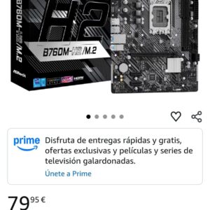 Asrock B760M-H2/M.2, Intel B760, 1700, Micro ATX, 2 DDR5, 2 HDMI, 2.5G LAN, PCIe4, 2X M.2