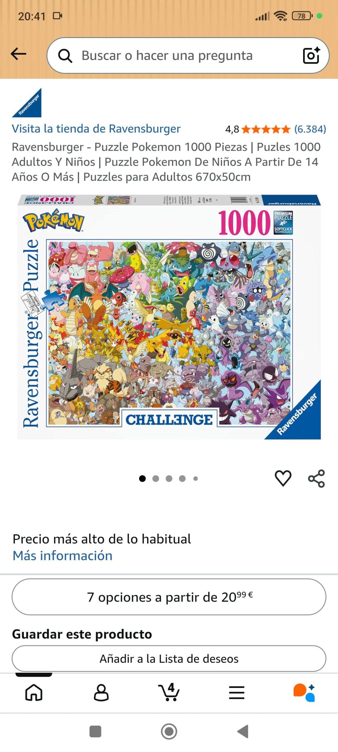 puzzle Pokémon 1000piezas: imagen 1