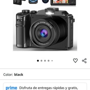 Cámara Digital 4K, 64MP Autofocus Cámara de Fotos, 18X
