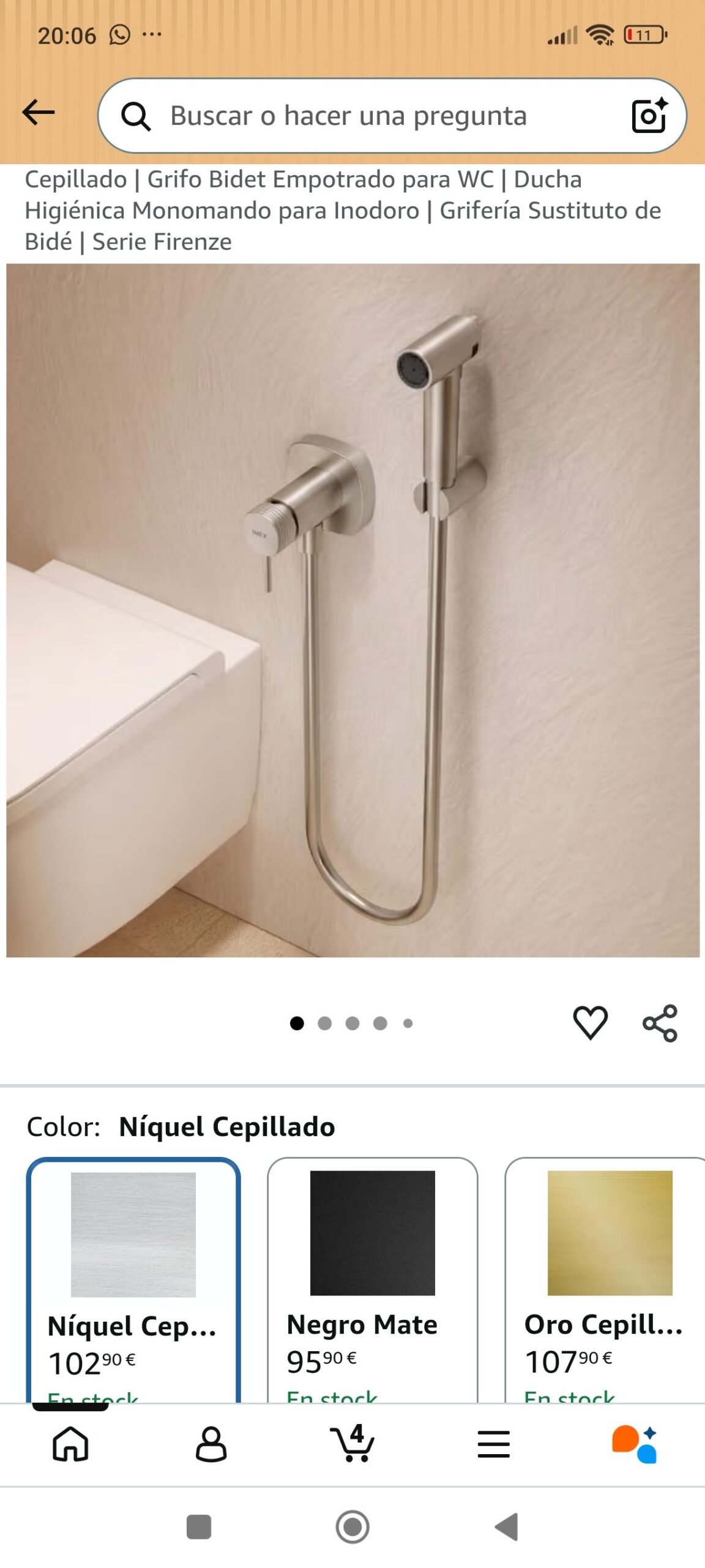 grifo bidet empotrado para wc: imagen 1