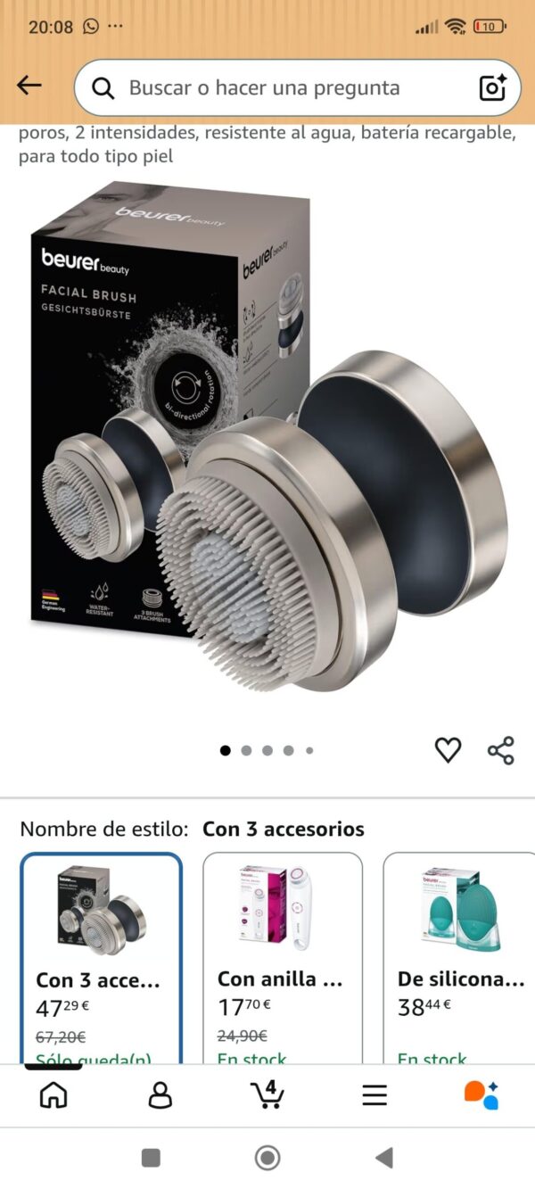 Beurer FC 59 Dual cepillo facial eléctrico, 3 cabezales