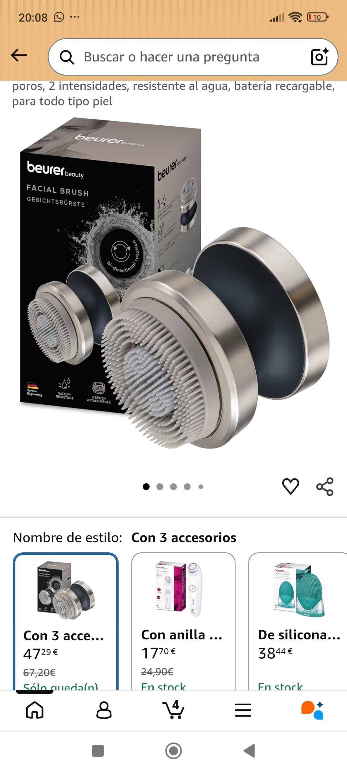 Beurer FC 59 Dual cepillo facial eléctrico, 3 cabezales: imagen 2