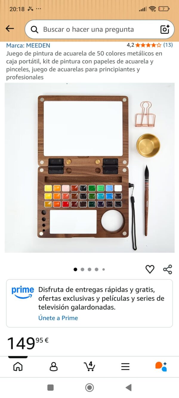 juego de pintura de acuarela