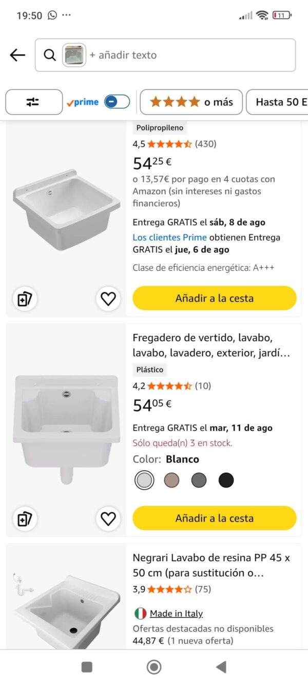 fregadero de pvc