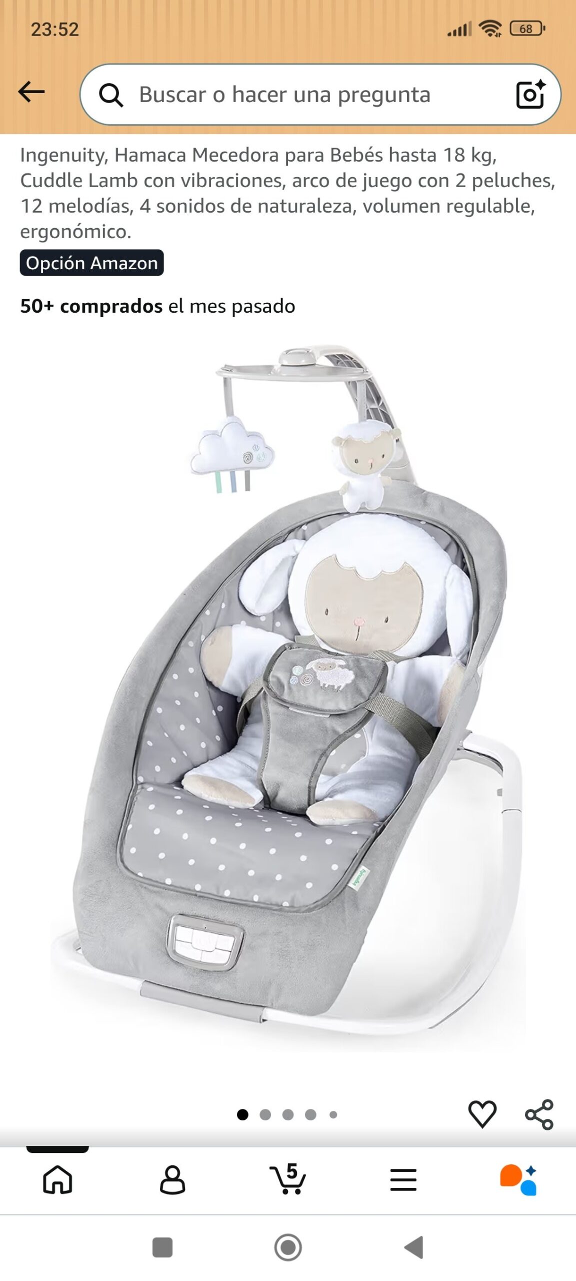 hamaca mecedora bebe: imagen 1
