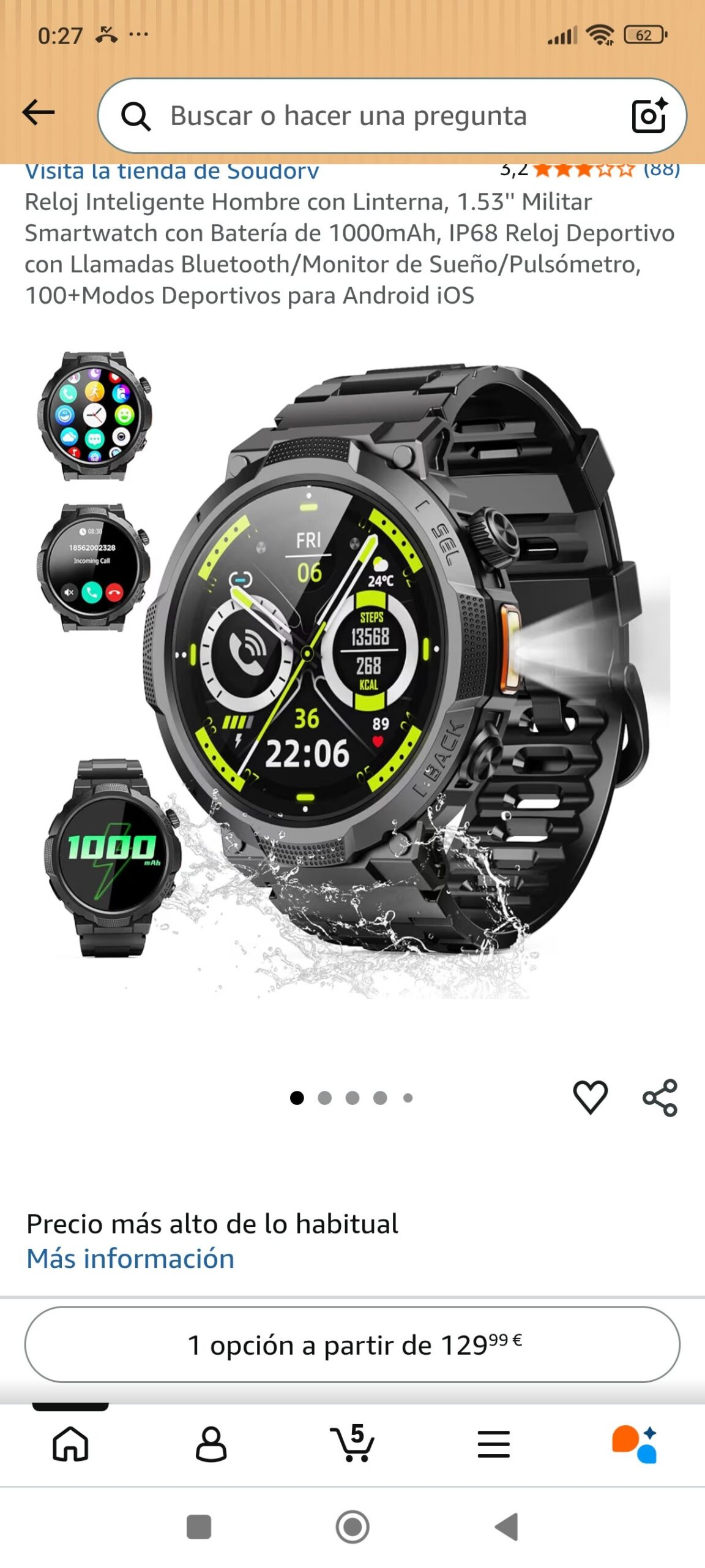 reloj inteligente para hombre: imagen 1