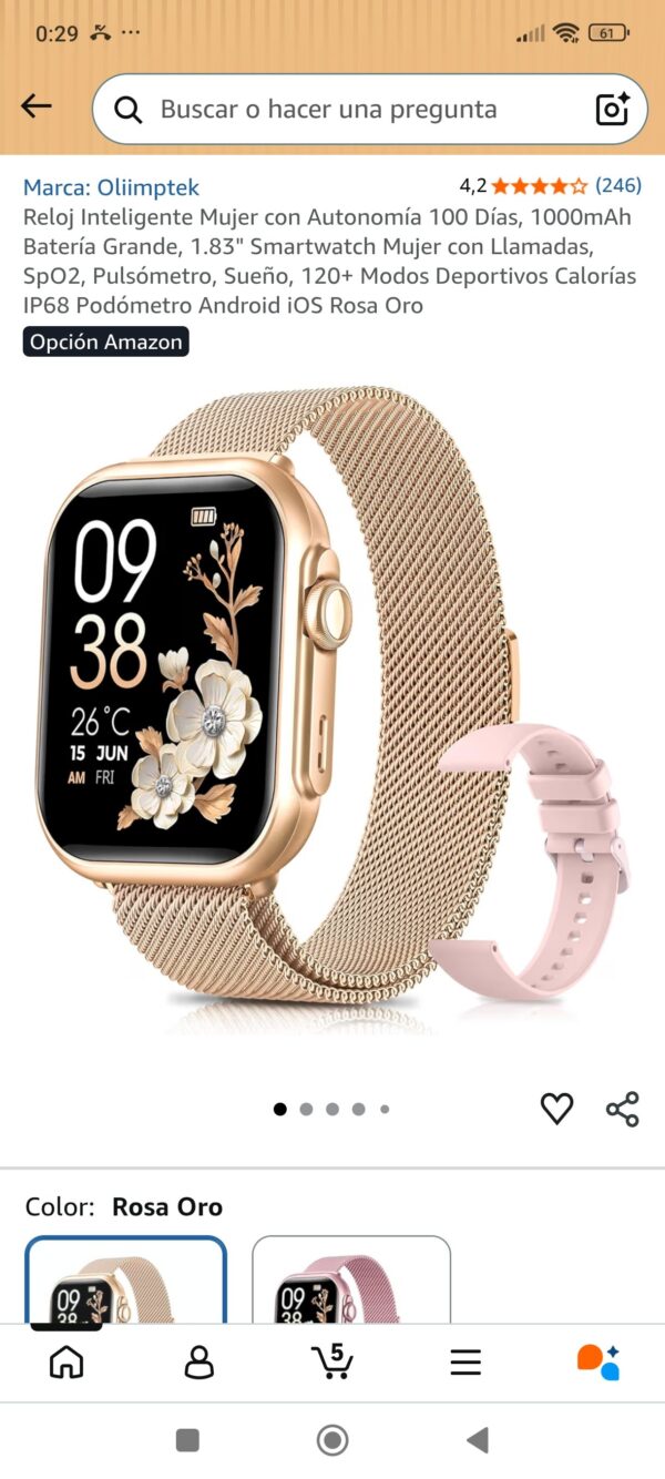 reloj inteligente mujer