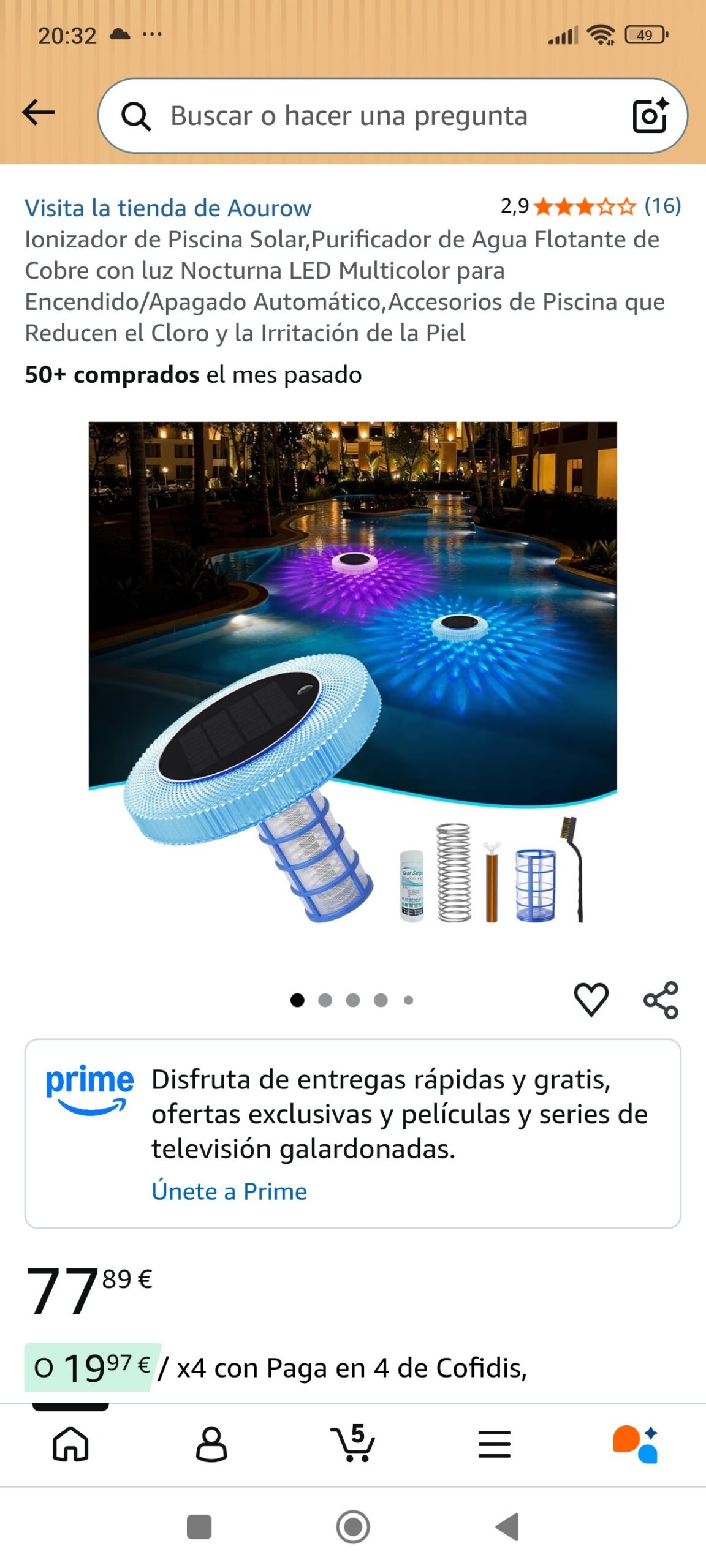 purificador de piscina flotante: imagen 1
