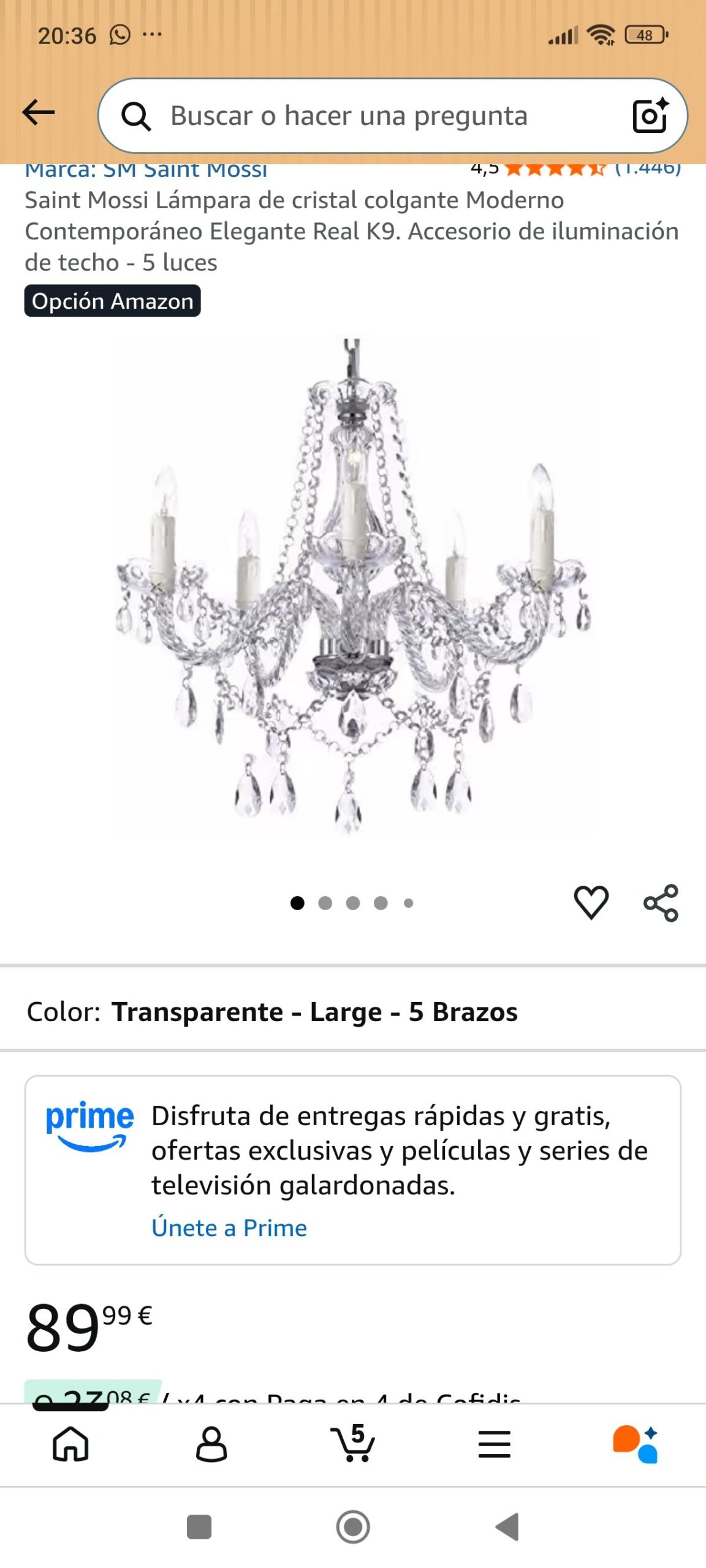 lampara de cristal colgante moderno: imagen 1