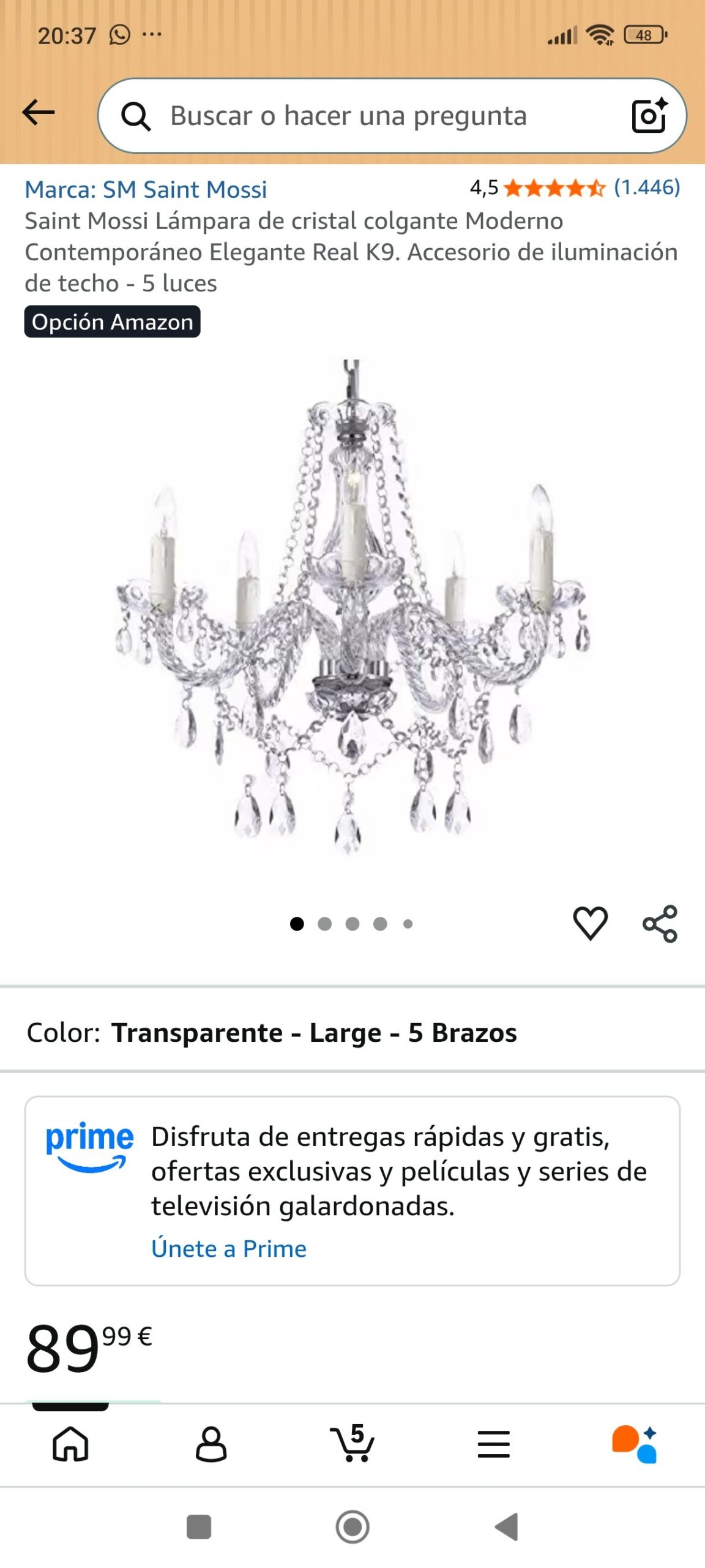 lampara de cristal colgante moderno: imagen 2
