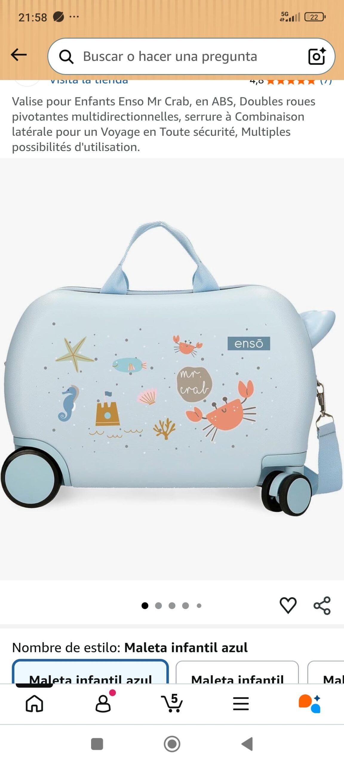 maleta de viaje para niños