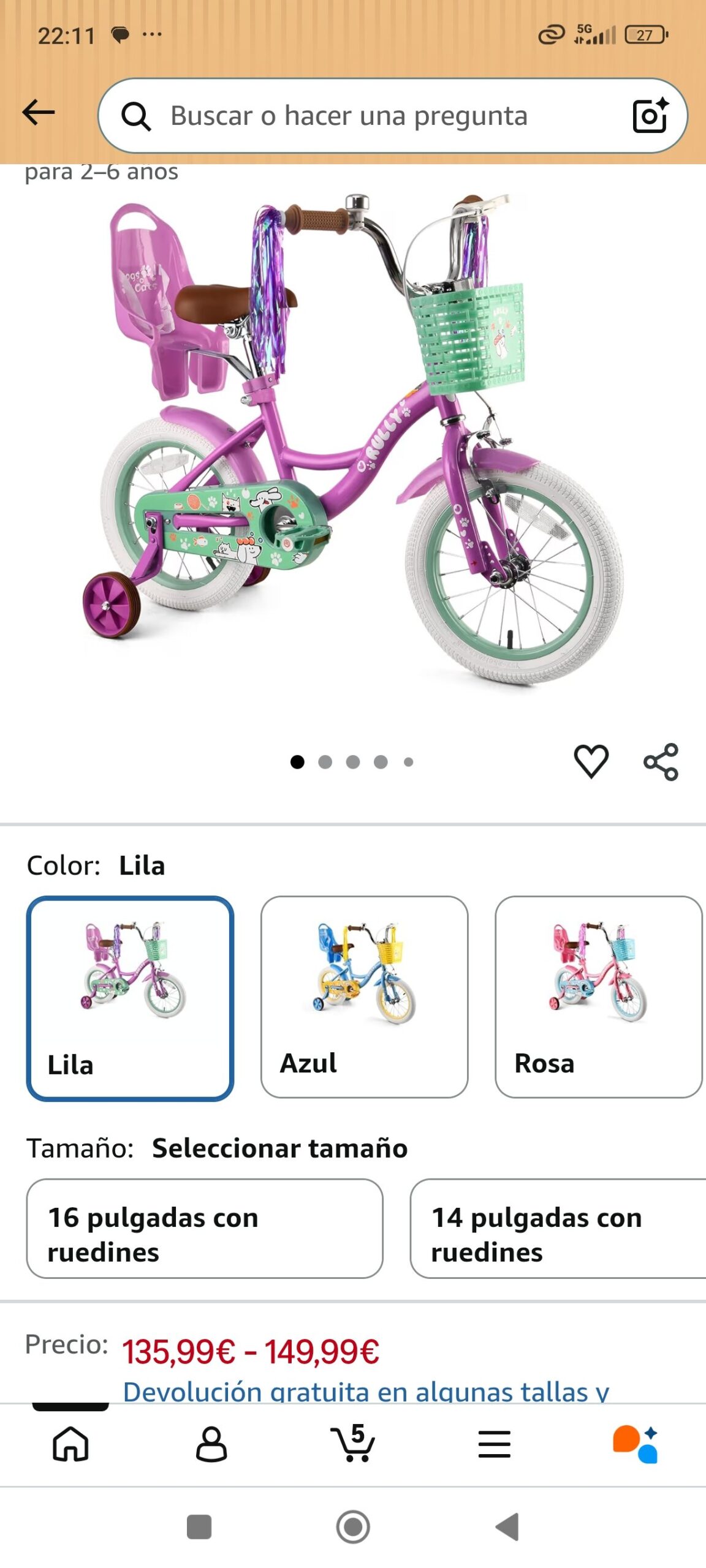 bicicleta de niña: imagen 1