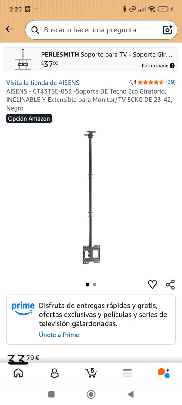 soporte de techo de tv