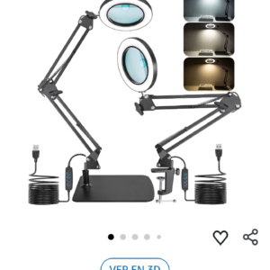 2 en 1 lupa con luz y soporte