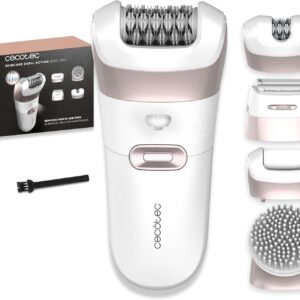 Depiladora eléctrica inalámbrica Cecotec SkinCare Depil-Action 6000 4in1 con 4 cabezales y luz LED – Blanca