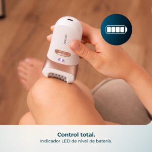 Depiladora eléctrica inalámbrica Cecotec SkinCare Depil-Action 6000 4in1 con 4 cabezales y luz LED – Blanca: imagen 9