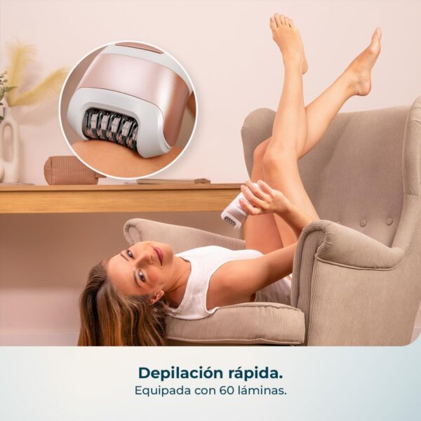 Depiladora eléctrica inalámbrica Cecotec SkinCare Depil-Action 6000 4in1 con 4 cabezales y luz LED – Blanca