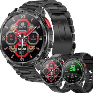 Smartwatch MYSHUN 1,7″ con llamadas Bluetooth, 123 modos deportivos y 3 correas – Negro: imagen 9