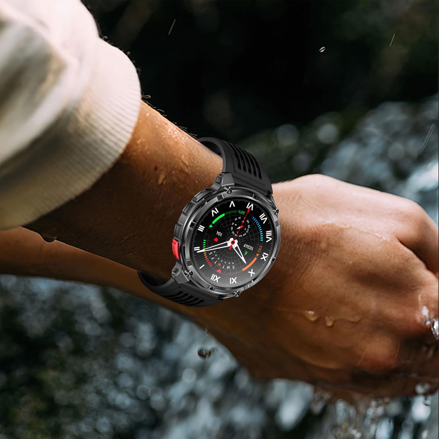 Smartwatch MYSHUN 1,7″ con llamadas Bluetooth, 123 modos deportivos y 3 correas – Negro: imagen 10