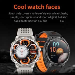 Smartwatch MYSHUN 1,7″ con llamadas Bluetooth, 123 modos deportivos y 3 correas – Negro: imagen 2