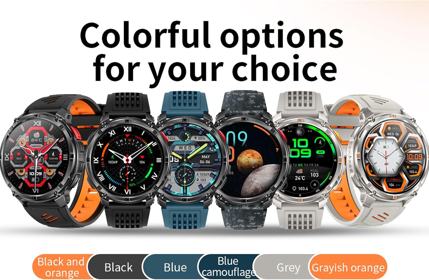 Smartwatch MYSHUN 1,7″ con llamadas Bluetooth, 123 modos deportivos y 3 correas – Negro: imagen 6