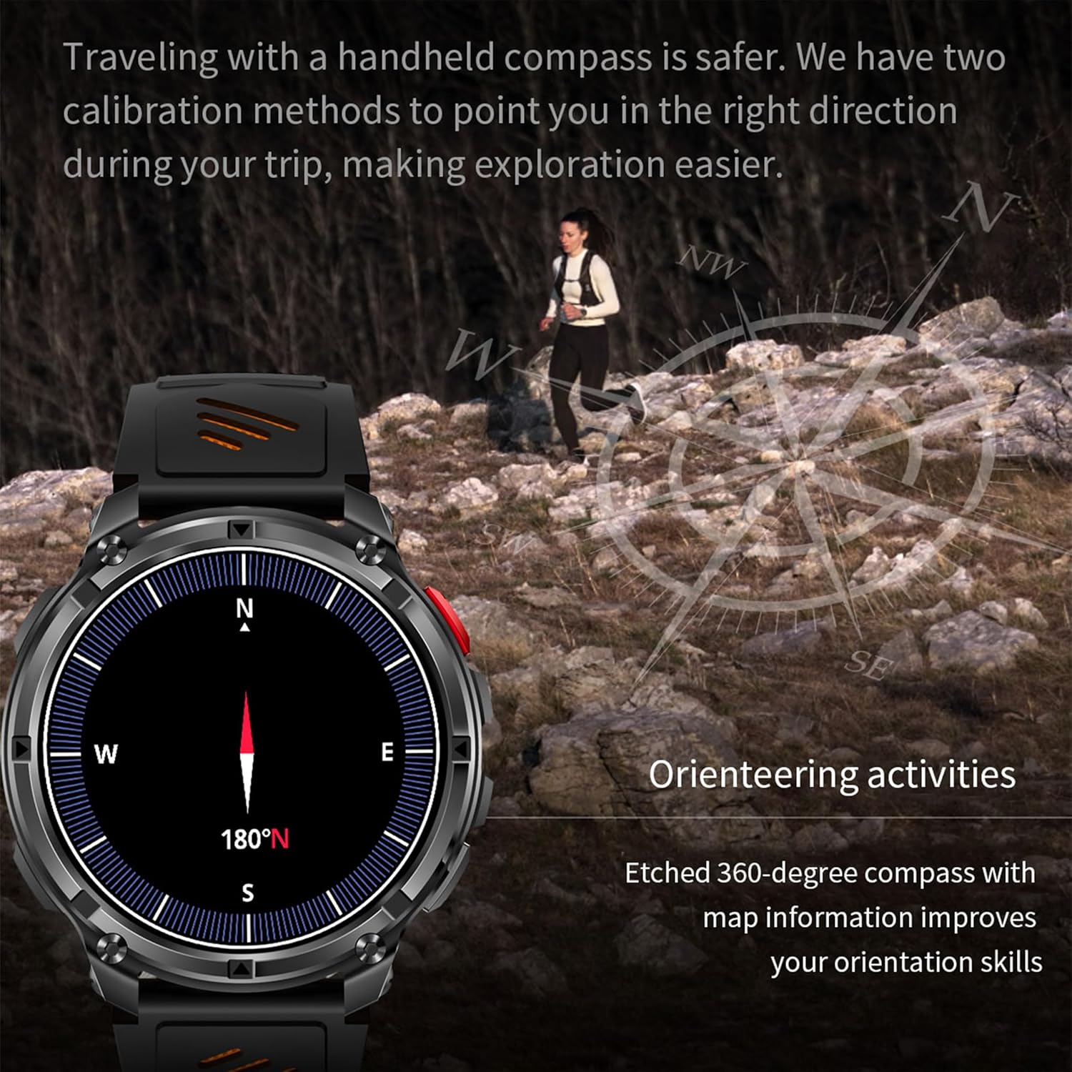 Smartwatch MYSHUN 1,7″ con llamadas Bluetooth, 123 modos deportivos y 3 correas – Negro: imagen 7