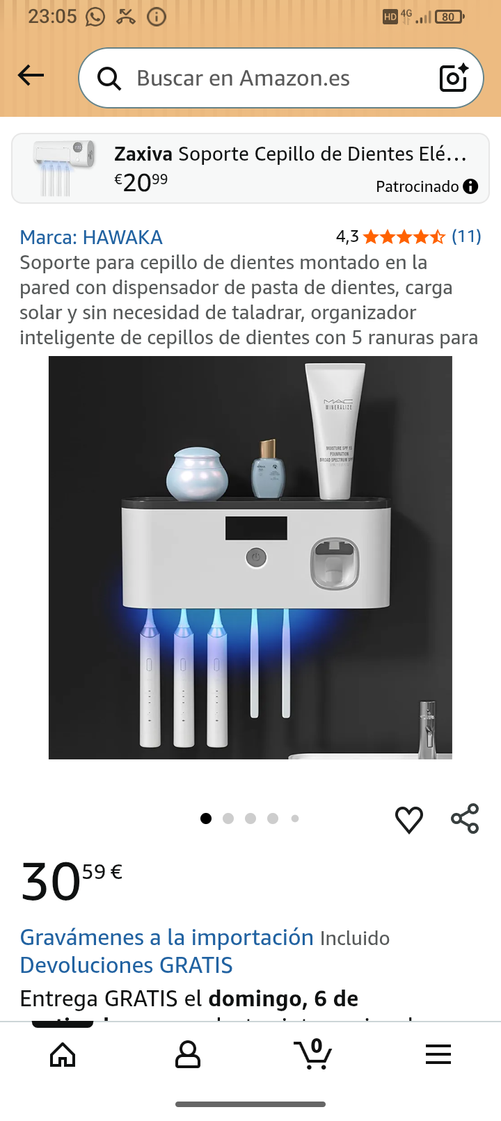 soporte para cepillo de dientes