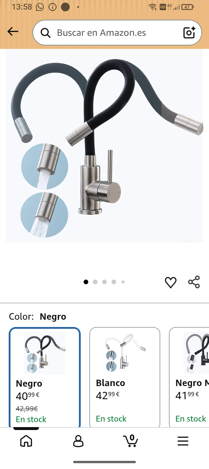 grifo de cocina flexible