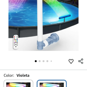 fuente de piscina con colores