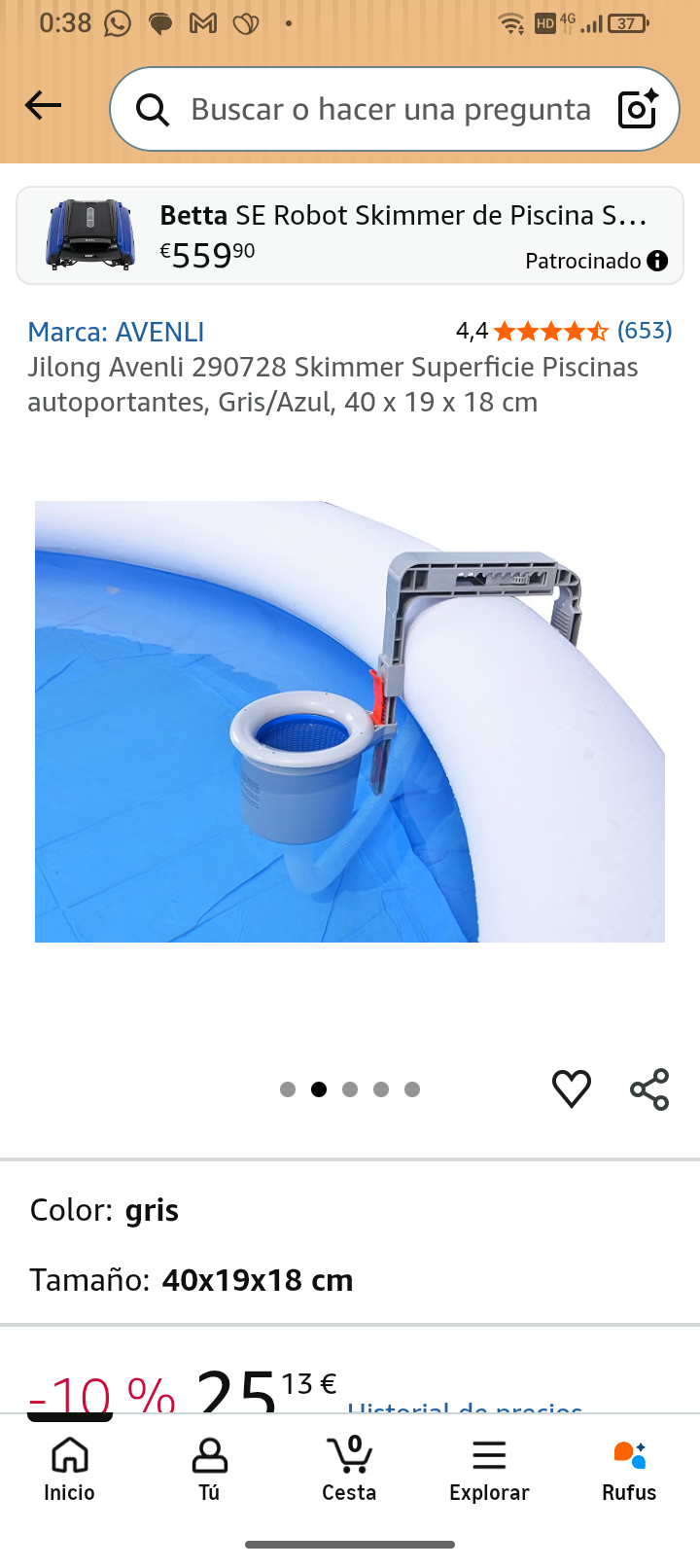 skimmer superficie piscinas