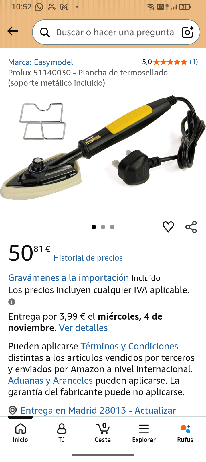 plancha de termo cerrado