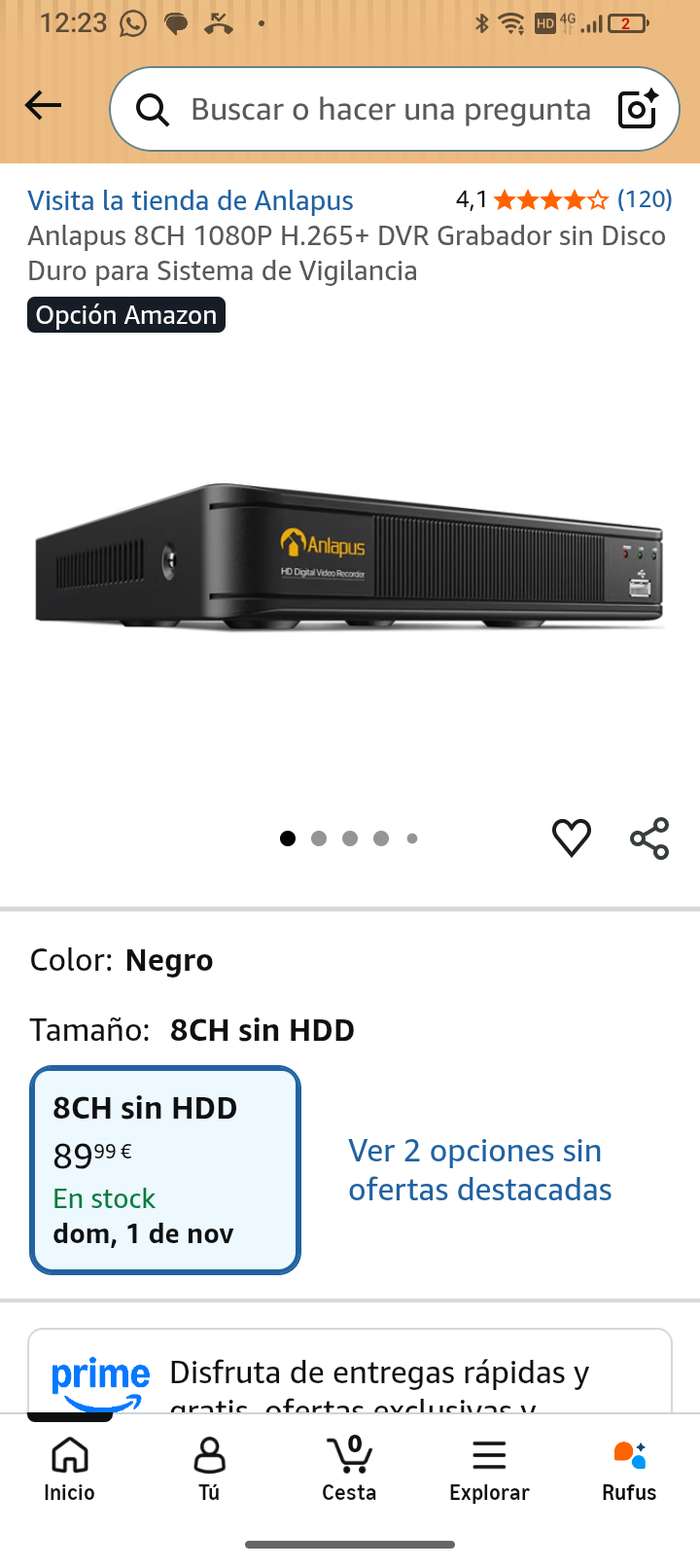 grabador sin disco duro para sistema de vigilancia