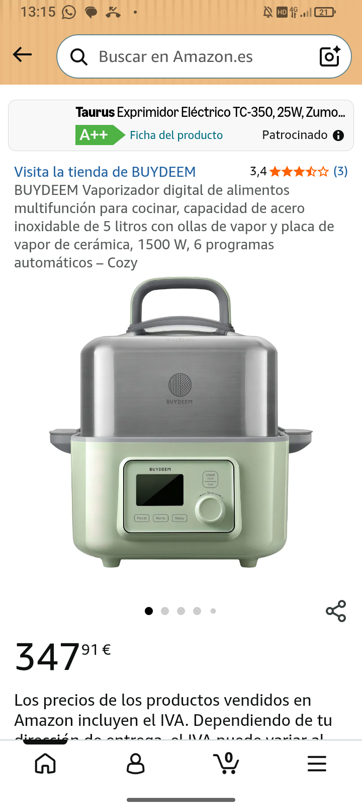 vaporizador de alimentos multifunción para cocinar
