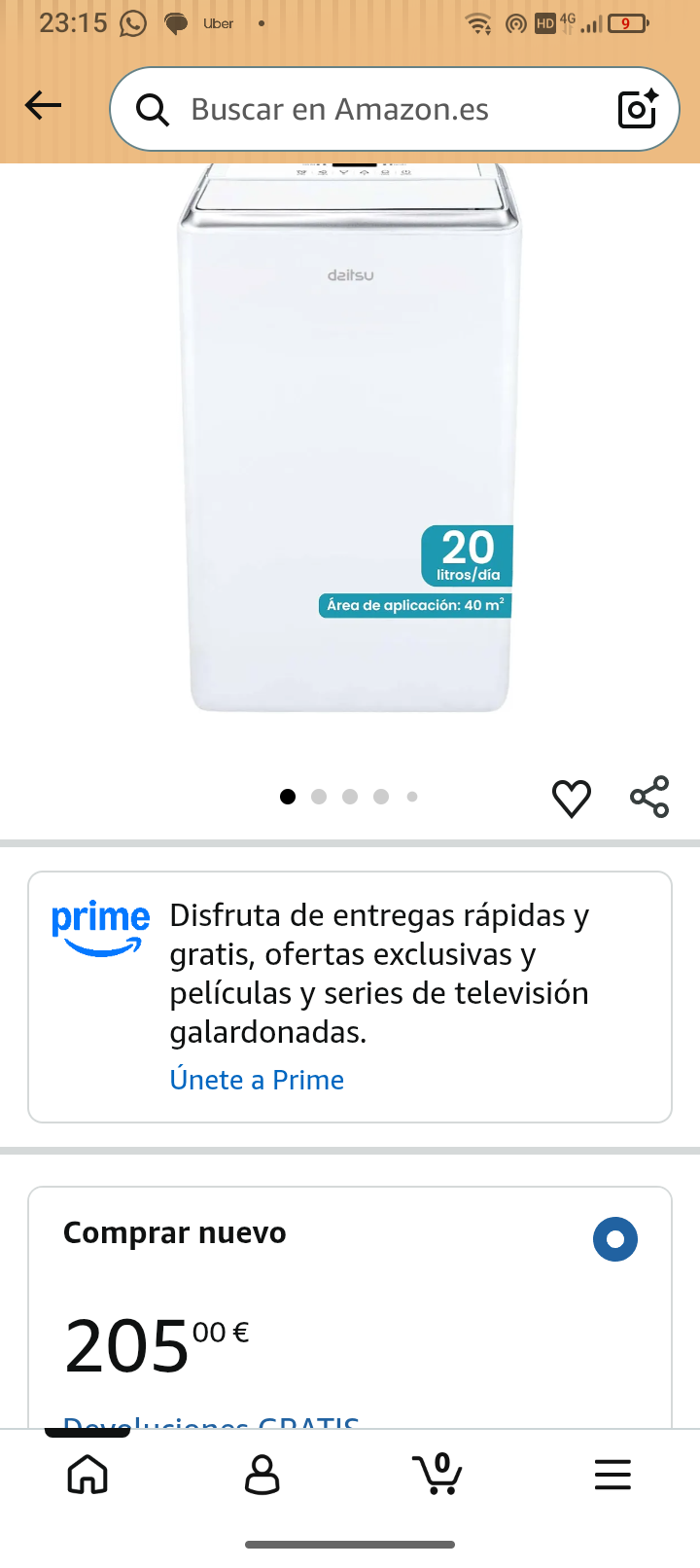 deshumidificador de húmeda 20L
